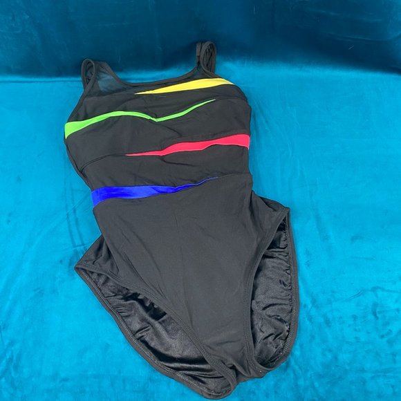 Vtg Longitude Shine Bright 4 Fold 1 Piece Swimsuit - Picture 2 of 9